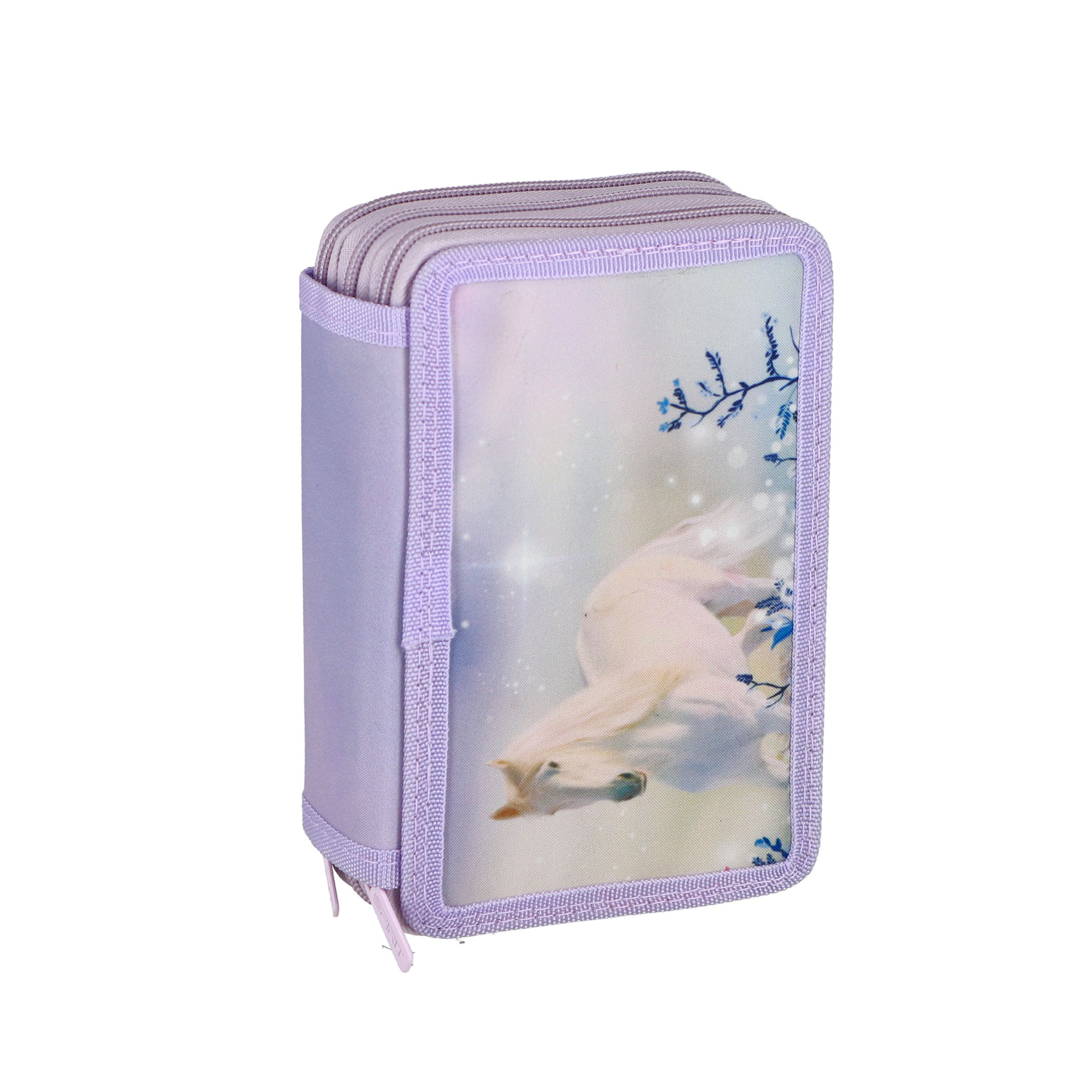 Fantasy Starry Light Blue Sky Federmäppchen Mit 3 Fächern – Riesen Stauraum Für Schule, Büro & Reise